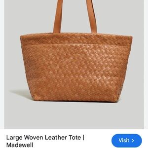 Madewell Caramel Woven Leather Tote